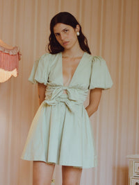 Bianca | Cocktail Mini Dress V-Neck Puff Sleeve
