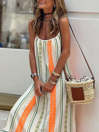 Janet | Boho Maxi Sundress Scoop Neck
