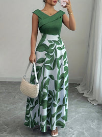 Reese | Wedding Guest Maxi Dress Leaf Print