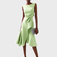 Aurora | Cocktail Midi Dress Asymmetric Sleeveless
