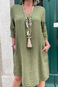 Salem | Boho Sundress 3/4 Sleeve V-Neck