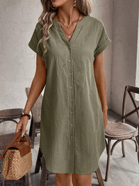 Madison | Wedding Guest Mini Dress Short Sleeve Button-Front