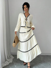 Laurel | Boho Dress V-Neck Ruffled
