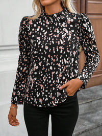 Polly | Vintage Blouse Printed High Mock