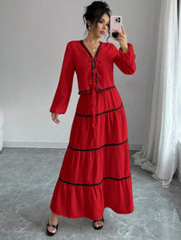 Laurel | Boho Dress V-Neck Ruffled