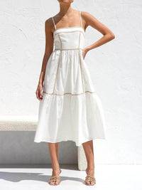 Rebecca | Wedding Guest Midi Dress Square Neck