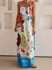 Melanie | Printed Maxi Sundress Spaghetti Strap