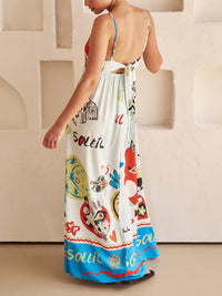 Melanie | Printed Maxi Sundress Spaghetti Strap