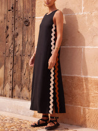 Reese | Midi Dress Round Neck Side Slit