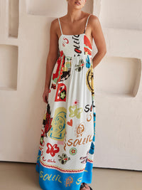 Melanie | Printed Maxi Sundress Spaghetti Strap