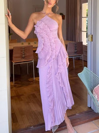 Frances | Wedding Guest Maxi Dress Halter Neck