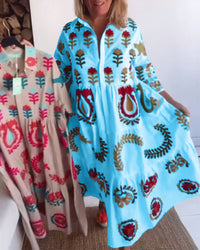Quincy | Printed Midi Dress Collared