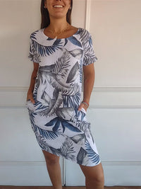 Olivia | Casual Sundress Leaf Print