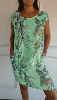 Olivia | Casual Sundress Leaf Print