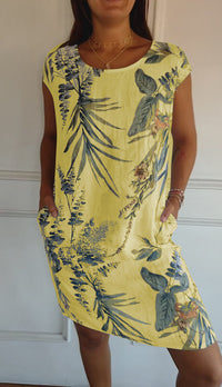 Olivia | Casual Sundress Leaf Print