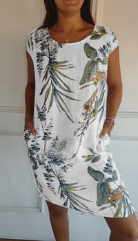 Olivia | Casual Sundress Leaf Print