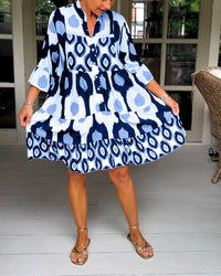 May | Boho Sundress Tiered Button-Front