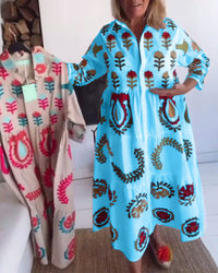 Quincy | Printed Midi Dress Collared