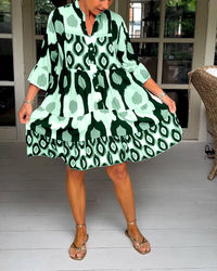 May | Boho Sundress Tiered Button-Front