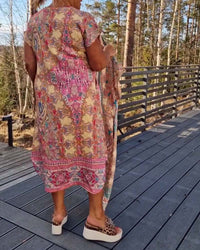 Reagan | Midi Sundress V-Neck Short Sleeve