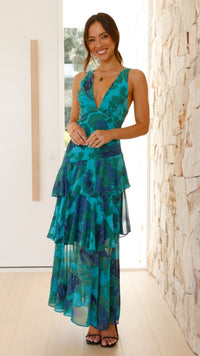 Nina | Wedding Guest Maxi Dress Layered Ruffle