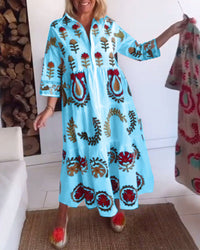 Quincy | Printed Midi Dress Collared