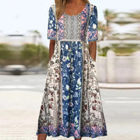 Susanna | Boho Midi Dress Square Neck