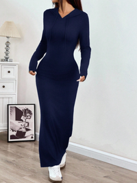 Lillian | Casual Hooded Maxi Dress Bodycon