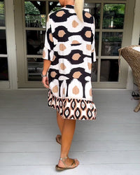 May | Boho Sundress Tiered Button-Front