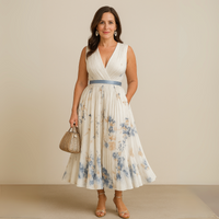 Miriam | Wedding Guest Midi Dress Plunging