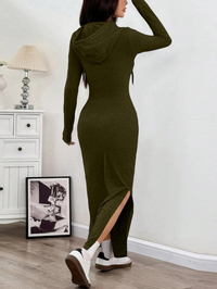 Lillian | Casual Hooded Maxi Dress Bodycon