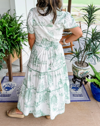 Florence | Boho Midi Dress A-Line Puff Sleeve