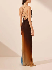 Piper | Slip Maxi Dress Backless Cowl Neck