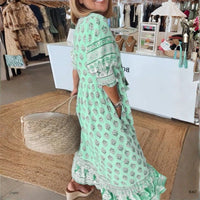Susanna | Boho Maxi Dress Tassel V-Neck