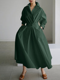 Colette | Shirt Dress Button-Front Belted