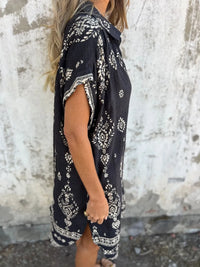 Olive | Boho Dress Button-Front