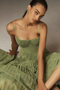 Charlotte | Wedding Guest Maxi Dress A-Line Pleated