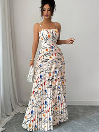 Rosalie | Wedding Guest Maxi Dress Pleated Spaghetti Strap