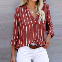 Natalie | Striped Blouse Button-Front