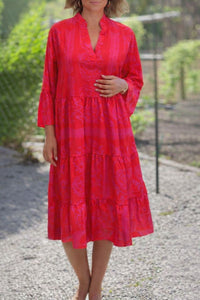 Lauren | Boho Midi Sundress Tiered V-Neck
