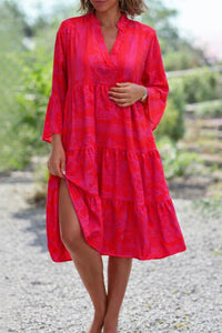Lauren | Boho Midi Sundress Tiered V-Neck