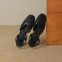 Therese | Comfortable Block Heels Orthopedic Buckle
