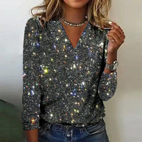Whitney | Blouse Glitter V-Neck
