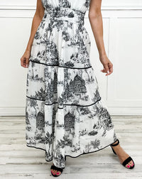 Florence | Boho Midi Dress A-Line Puff Sleeve