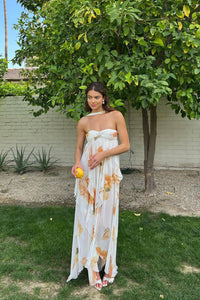 Briana | Halter Maxi Dress Floral Bodycon