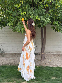 Briana | Halter Maxi Dress Floral Bodycon
