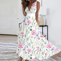 Talia | Wedding Guest Midi Dress V-Neck Sleeveless