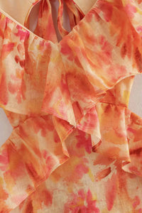 Bethany | Floral Elegant Ruffle Maxi Dress