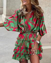 Jolene | Boho Mini Dress Tropical Tiered