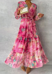Nina | Wedding Guest Maxi Dress Wrap Long Sleeve